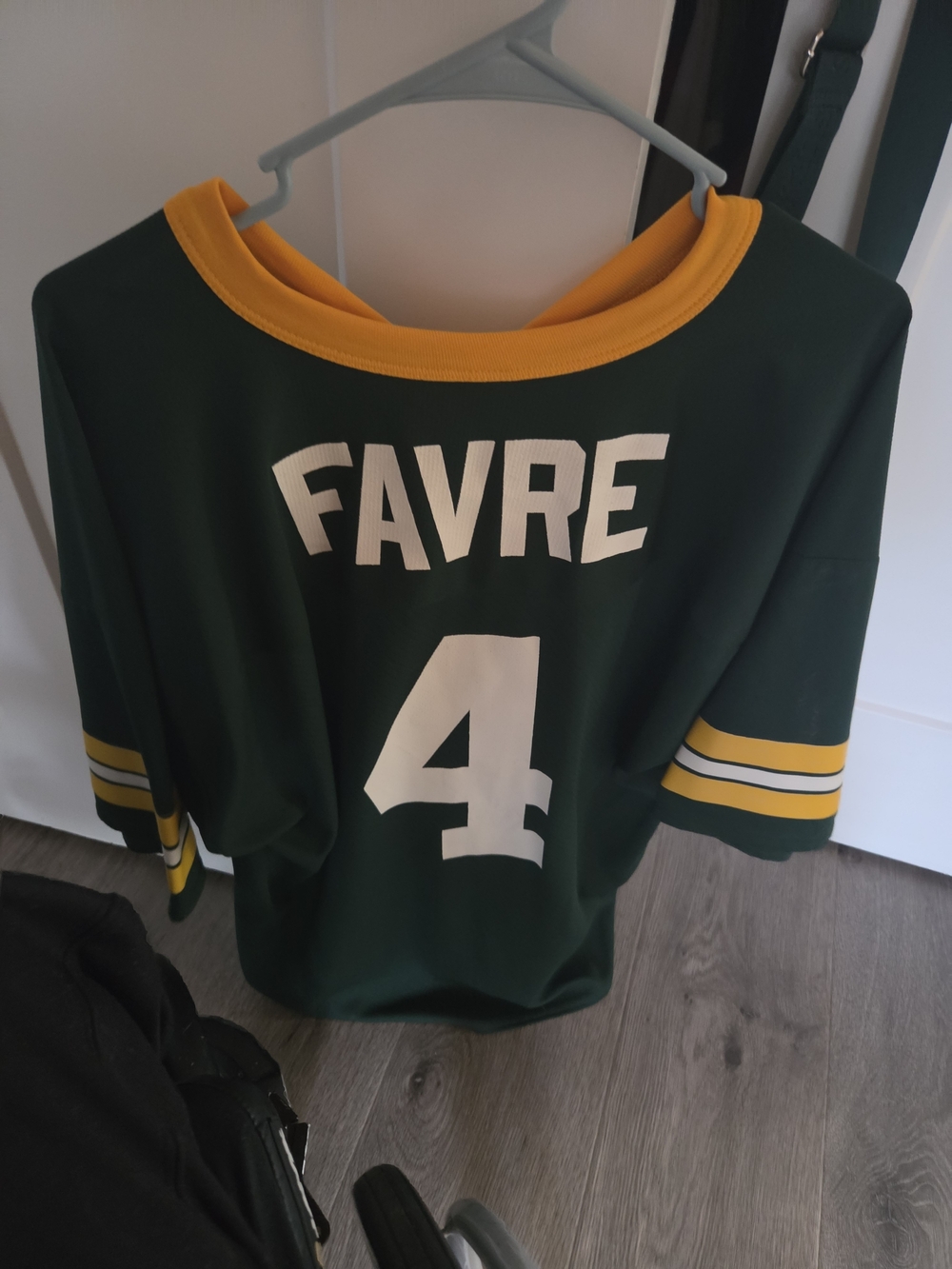 Favre #4 Green and Yellow Football Jersey